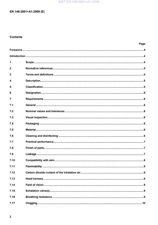 EN 149:2001+A1:2009 EN 149:2001+A1:2009 - Page 4 preview