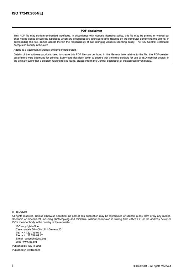ISO 17249:2004 ISO 17249:2004 - Safety footwear with resistance to chain saw cutting - Page 2 preview