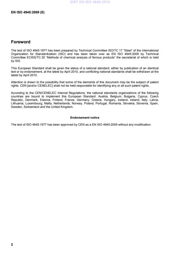 EN ISO 4945:2009 EN ISO 4945:2010 - Page 4 preview