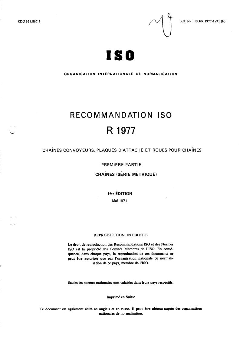 ISO/R 1977:1971 - Title missing - Legacy paper document
Released:1/1/1971