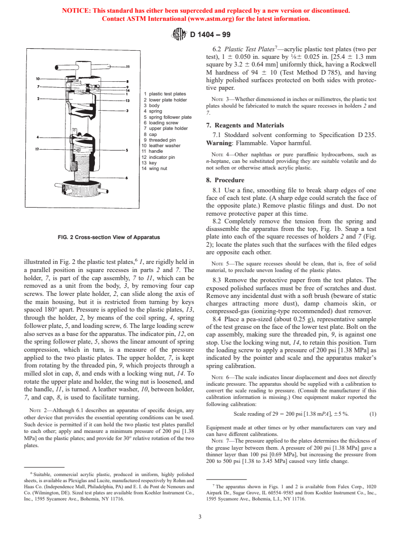 ASTM D1404-99 - Standard Test Method for Estimation of Deleterious Particles in Lubricating Grease