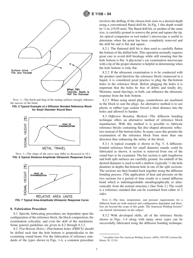 ASTM E1158-04 - Standard Guide for Material Selection and Fabrication of Reference Blocks for the Pulsed Longitudinal Wave Ultrasonic Examination of Metal and Metal Alloy Production Material