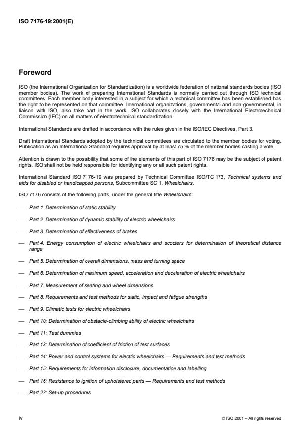 ISO 7176-19:2001 ISO 7176-19:2001 - Wheelchairs - Page 4 preview