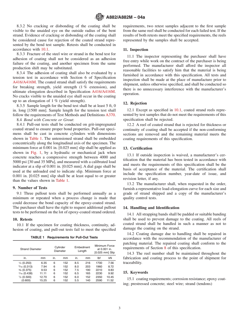 ASTM A882/A882M-04a - Standard Specification for Filled Epoxy-Coated Seven-Wire Prestressing Steel Strand