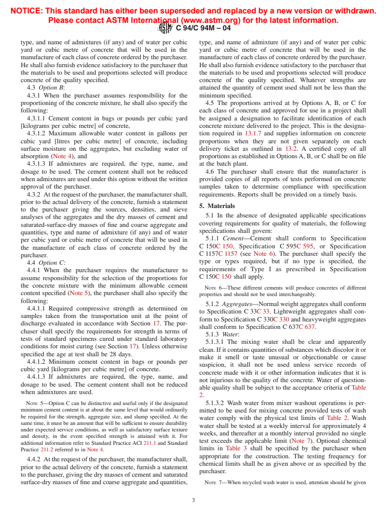 ASTM C94/C94M-04 - Standard Specification for Ready-Mixed Concrete