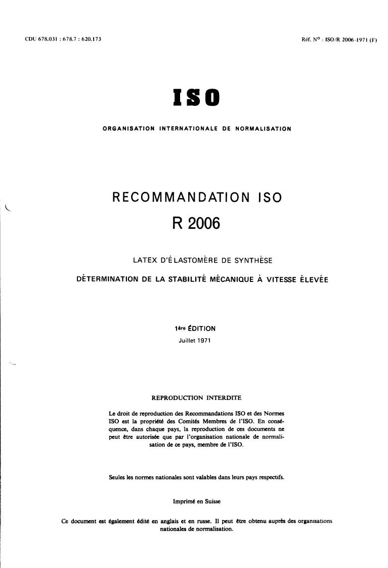 ISO/R 2006:1971 - Title missing - Legacy paper document
Released:1/1/1971