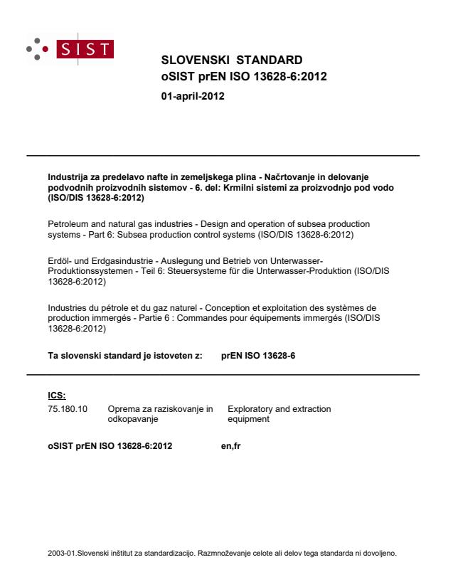 prEN ISO 13628-6:2012