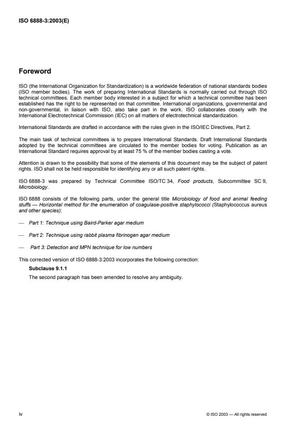 ISO 6888-3:2003 ISO 6888-3:2003 - Microbiology of food and animal feeding stuffs -- Horizontal method for the enumeration of coagulase-positive staphylococci (Staphylococcus aureus and other species) - Page 4 preview