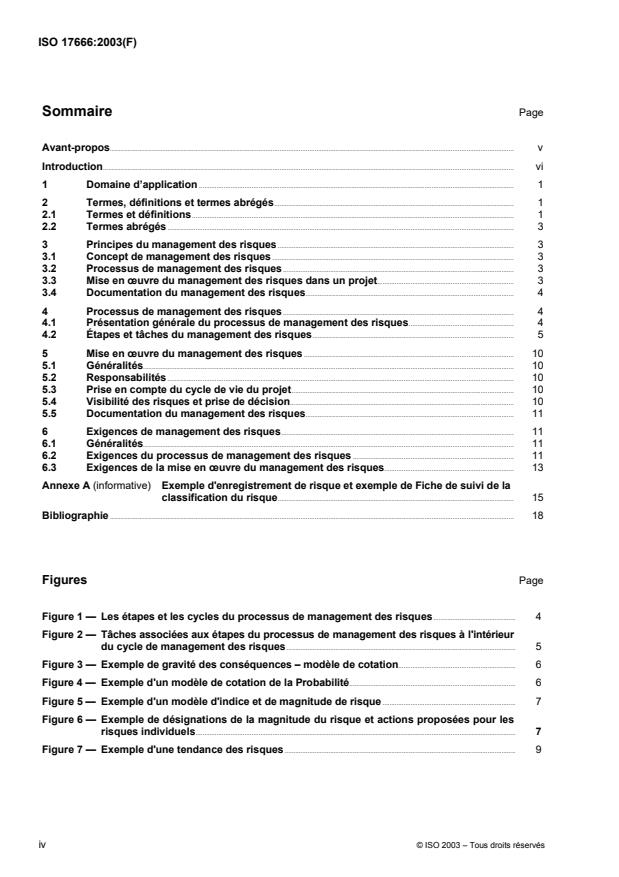 ISO 17666:2003 ISO 17666:2003 - Systemes spatiaux -- Management des risques - Page 4 preview