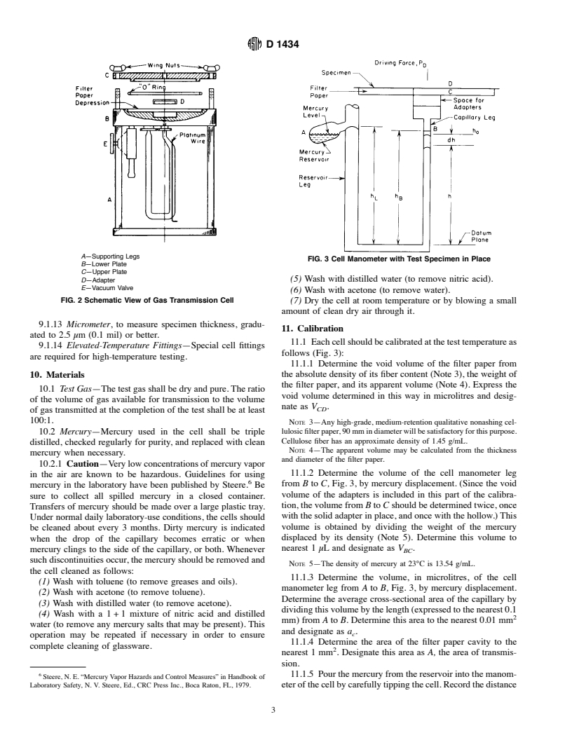 ASTM D1434-82(1998) - Standard Test Method for Determining Gas Permeability Characteristics of Plastic Film and Sheeting