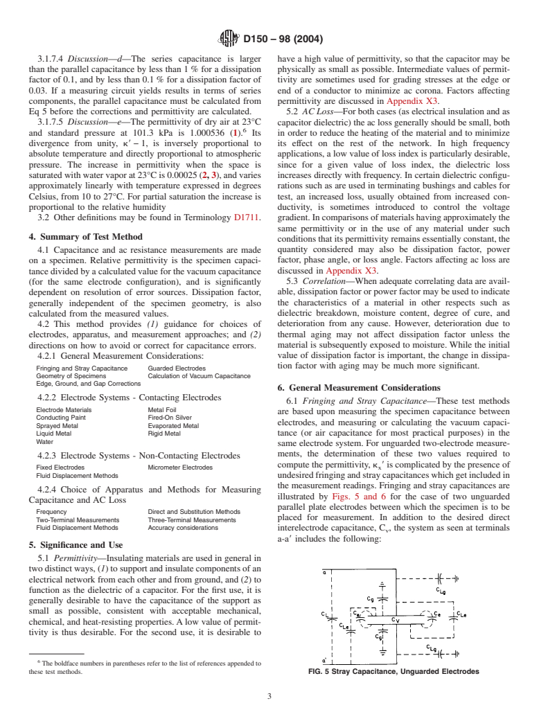 ASTM D150-98(2004) - Standard Test Methods for AC Loss Characteristics and Permittivity (Dielectric Constant) of Solid Electrical Insulation