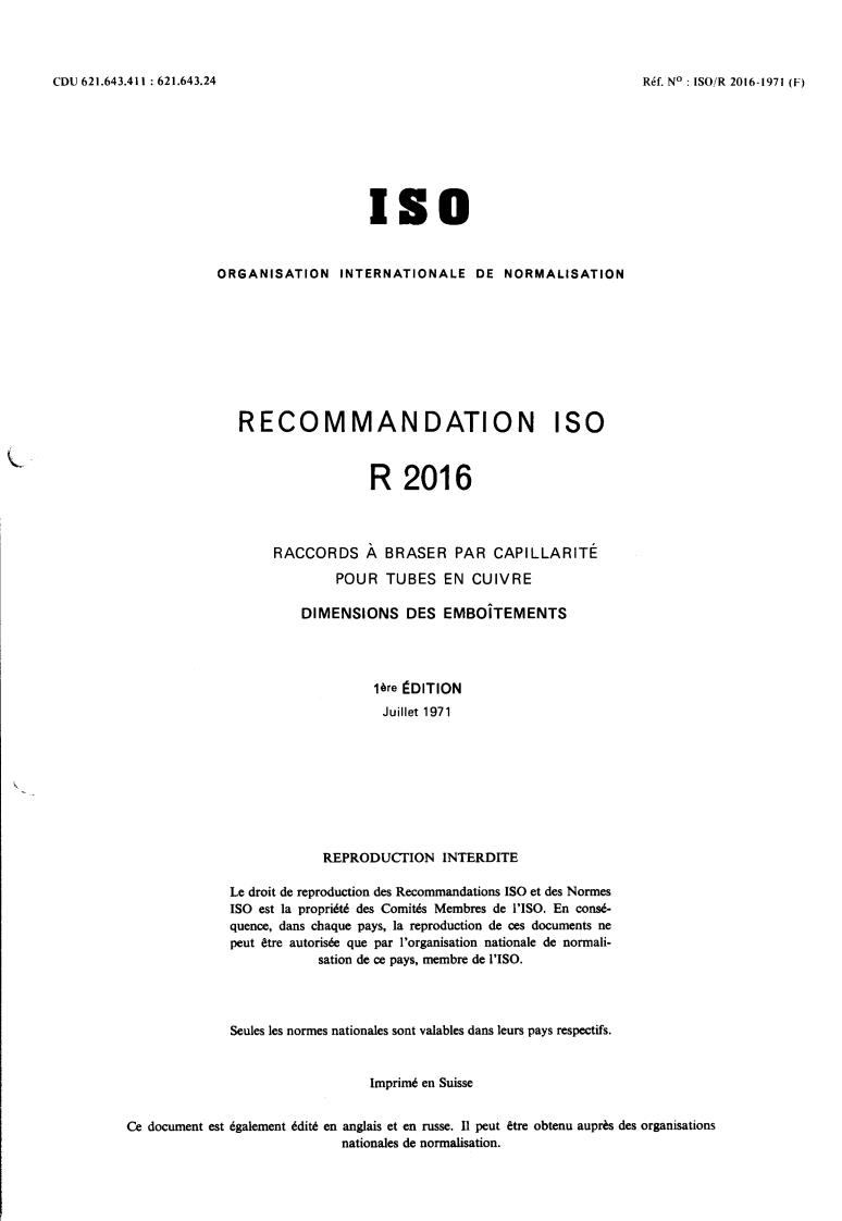 ISO/R 2016:1971 - Title missing - Legacy paper document
Released:1/1/1971