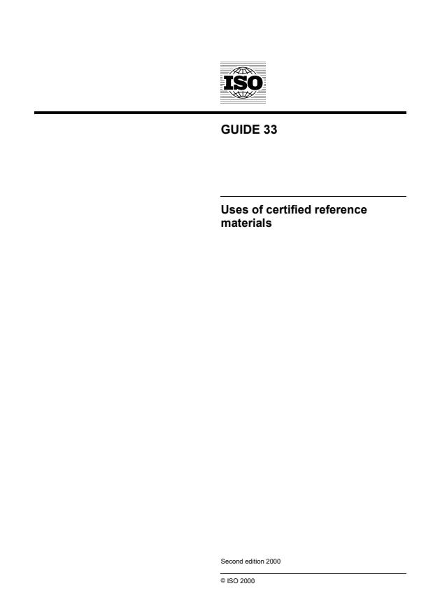 ISO Guide 33:2000 - Uses of certified reference materials