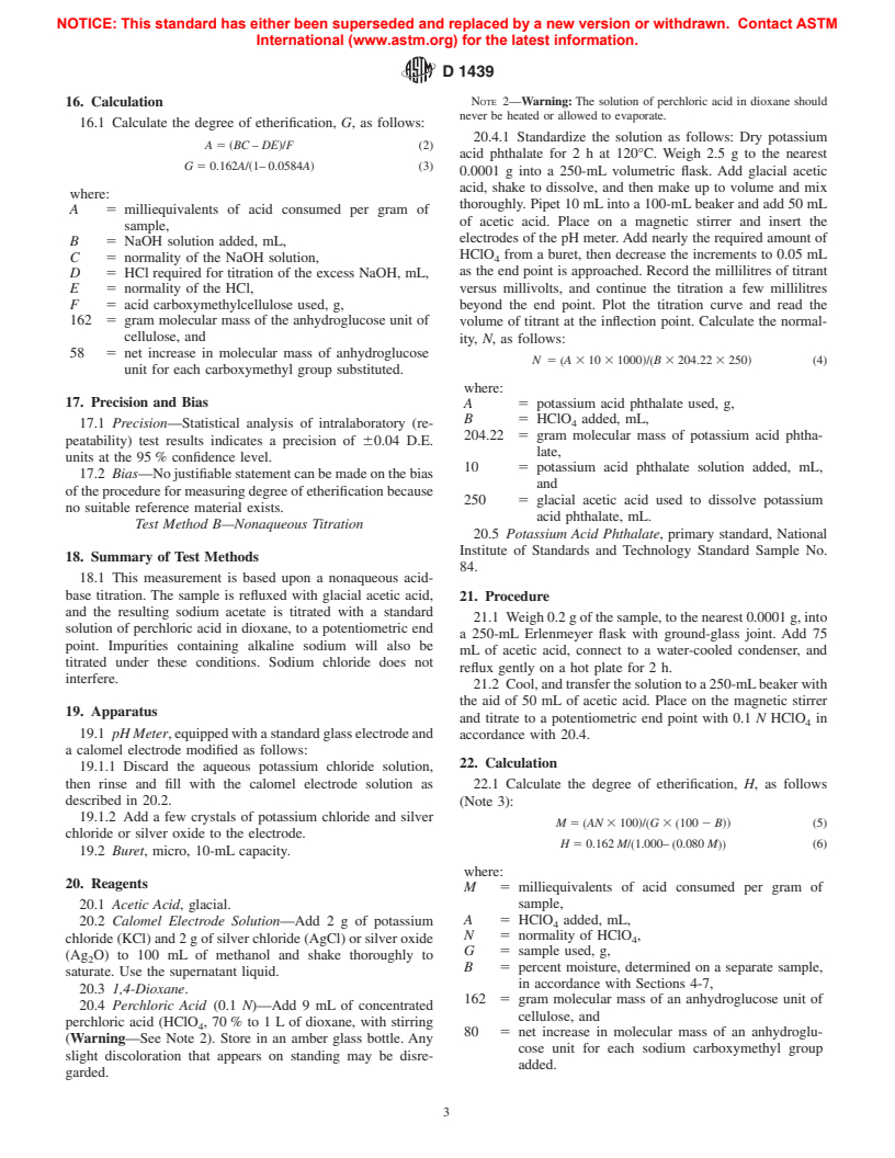 ASTM D1439-97 - Standard Test Methods for Sodium Carboxymethylcellulose