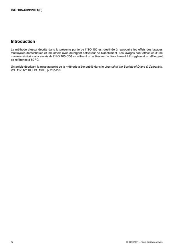ISO 105-C09:2001 ISO 105-C09:2001 - Textiles -- Essais de solidité des teintures - Page 4 preview