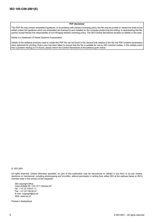 ISO 105-C09:2001 ISO 105-C09:2001 - Textiles -- Tests for colour fastness - Page 2 preview