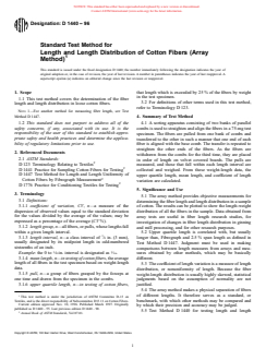 ASTM D1440-96 - Standard Test Method for Length and Length Distribution of Cotton Fibers (Array Method)