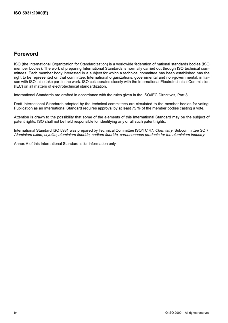 ISO 5931:2000 ISO 5931:2000 - Carbonaceous materials used in the production of aluminium — Calcined coke and calcined carbon products — Determination of total sulfur by the Eschka method
Released:8/24/2000 - Page 4 preview