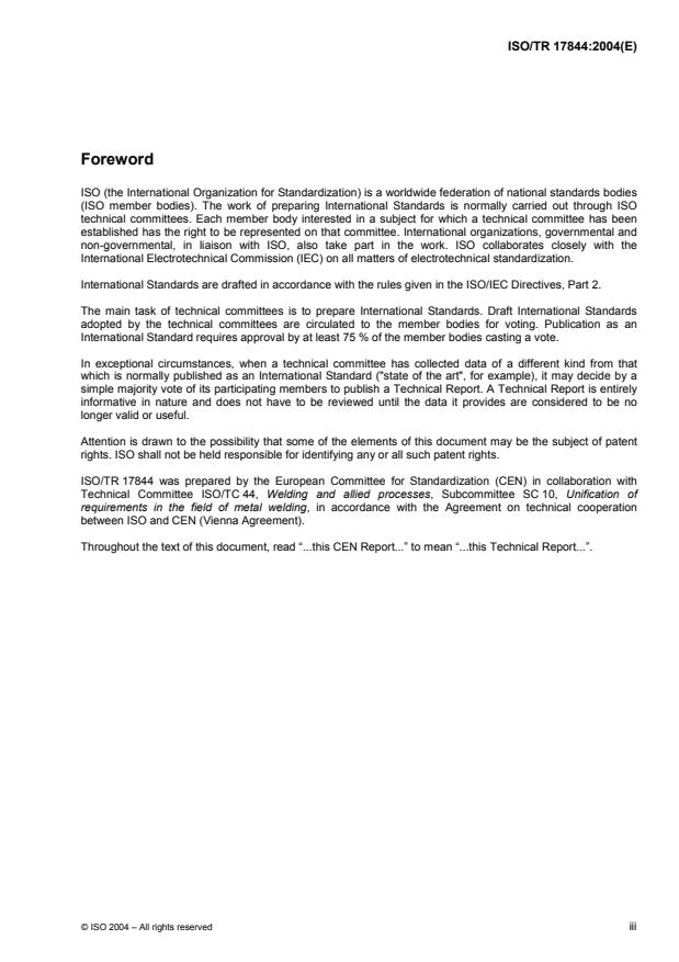 ISO/TR 17844:2004 ISO/TR 17844:2004 - Welding -- Comparison of standardised methods for the avoidance of cold cracks - Page 3 preview