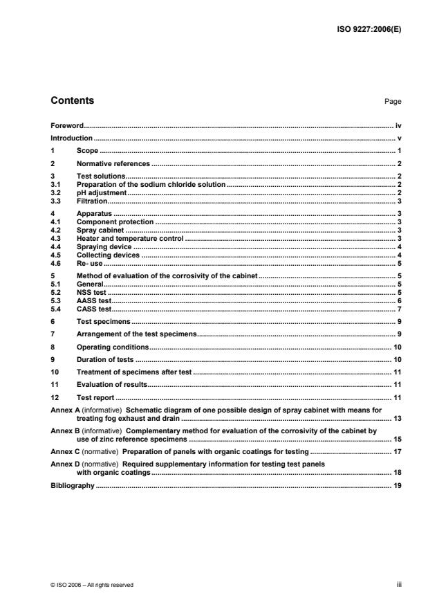 ISO 9227:2006 - Corrosion tests in artificial atmospheres -- Salt spray tests