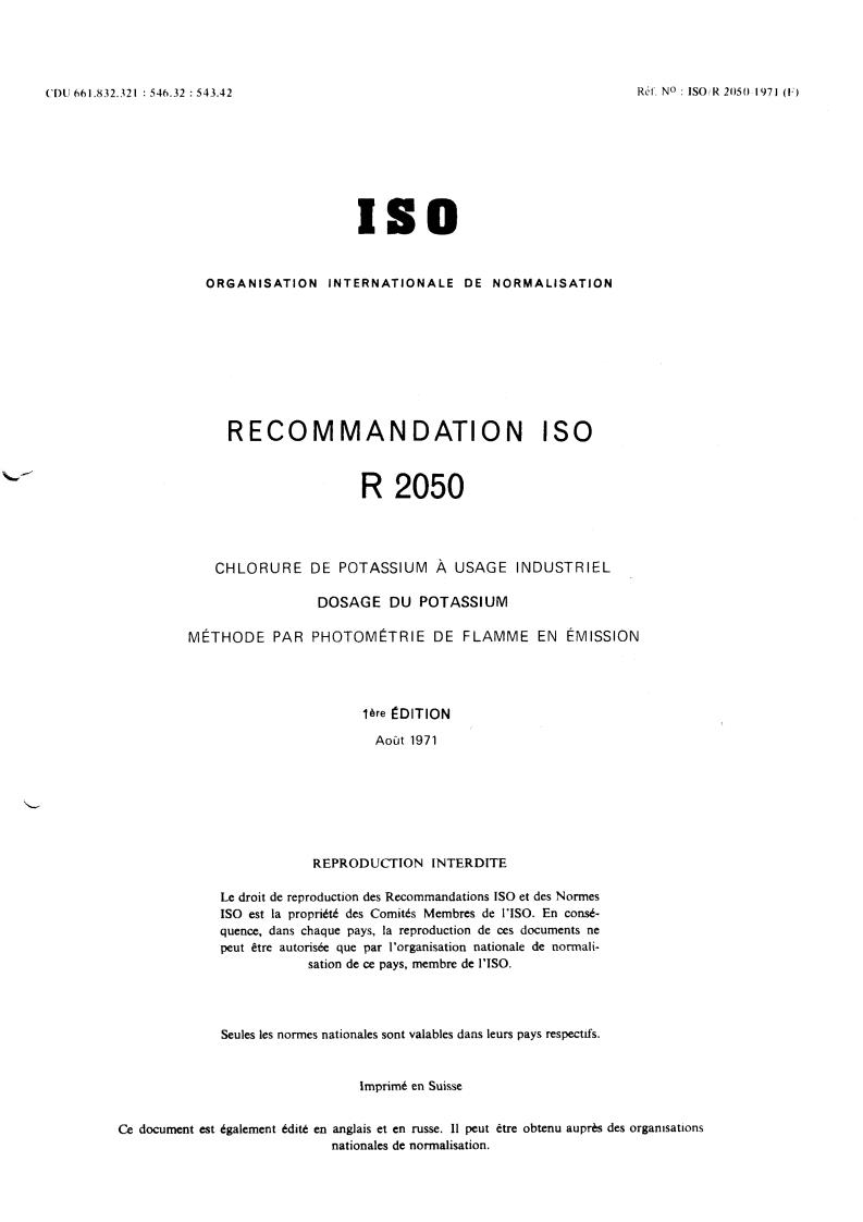 ISO/R 2050:1971 - Title missing - Legacy paper document
Released:1/1/1971