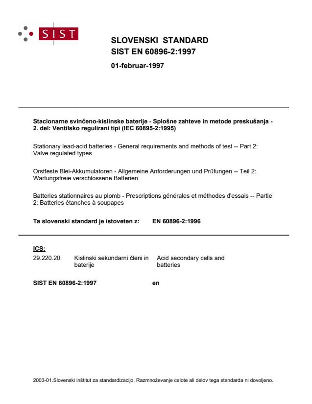 EN 60896-2:1997 - IEC pretisk Withdrawn