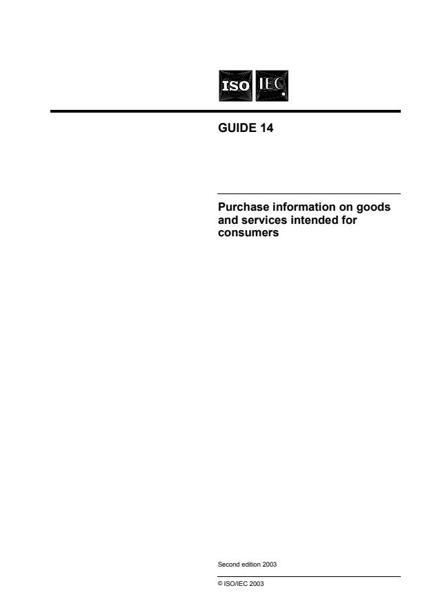 ISO/IEC Guide 14:2003 - Purchase information on goods and services intended for consumers