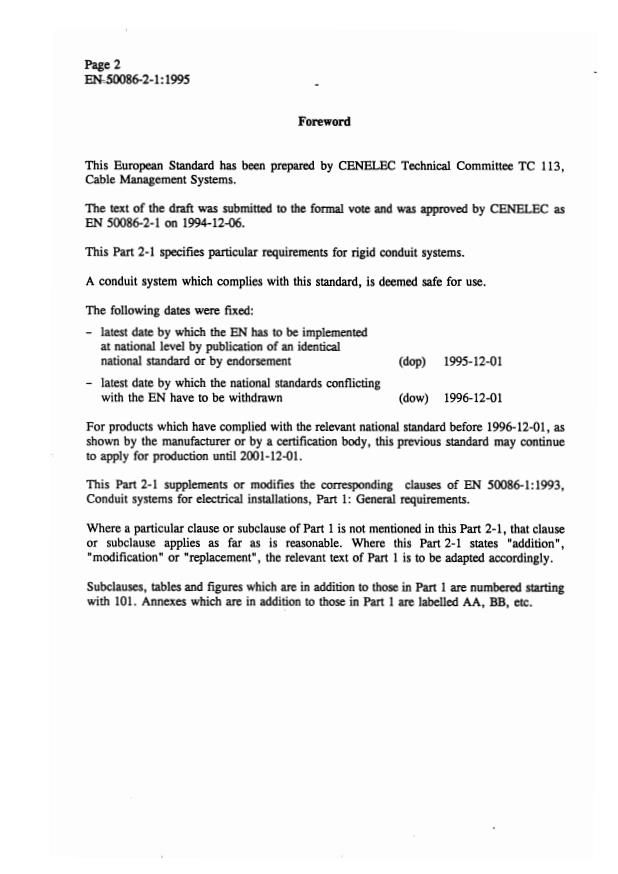 EN 50086-2-1:1995 EN 50086-2-1:1999 - Page 4 preview