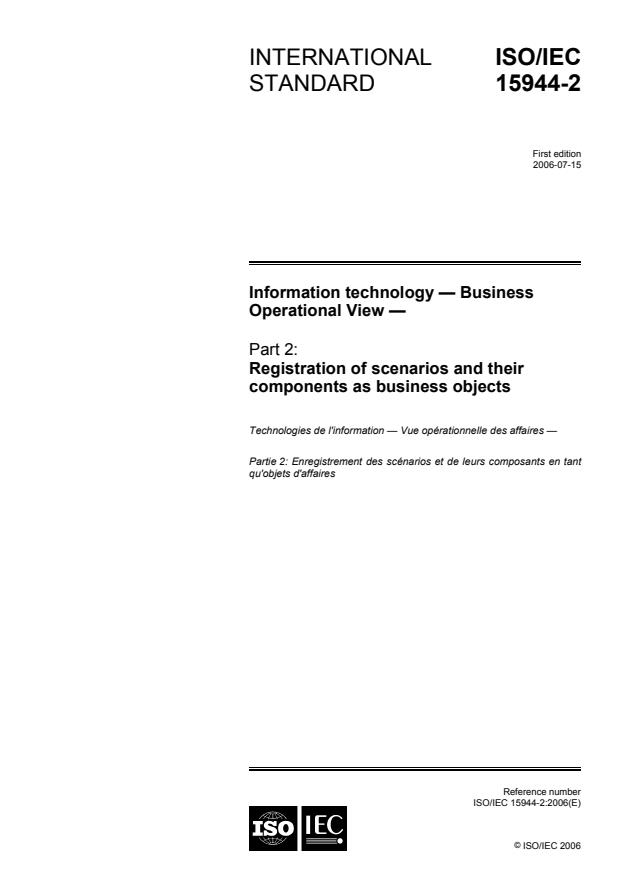 ISO/IEC 15944-2:2006 - Information technology -- Business Operational View