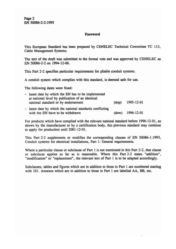 EN 50086-2-2:1995 EN 50086-2-2:1999 - Page 4 preview