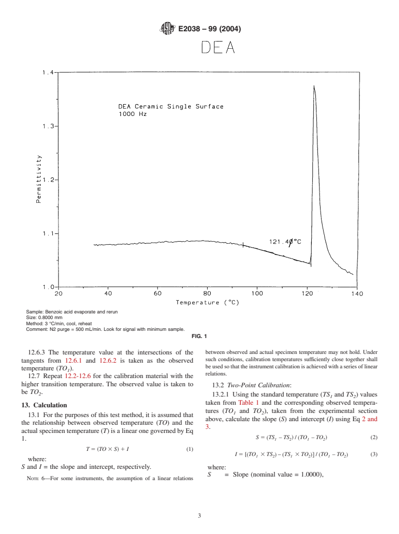 ASTM E2038-99(2004) - Standard Test Method for Temperature Calibration of Dielectric Analyzers (Withdrawn 2009)