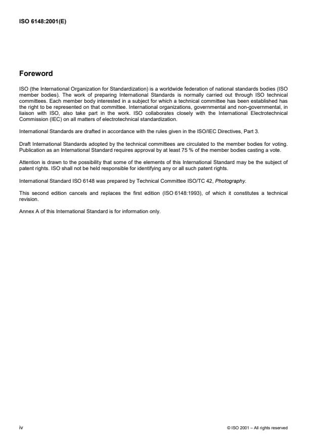 ISO 6148:2001 ISO 6148:2001 - Photography -- Micrographic films, spools and cores -- Dimensions - Page 4 preview