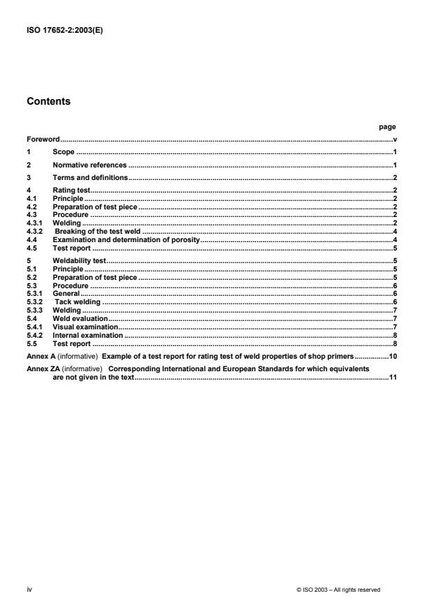 ISO 17652-2:2003 ISO 17652-2:2003 - Welding -- Test for shop primers in relation to welding and allied processes - Page 4 preview