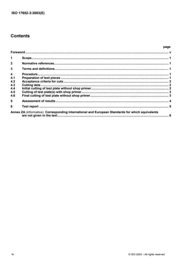 ISO 17652-3:2003 ISO 17652-3:2003 - Welding -- Test for shop primers in relation to welding and allied processes - Page 4 preview