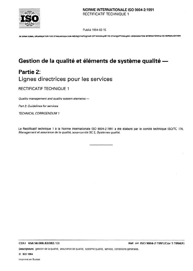 ISO 9004-2:1991/Cor 1:1994