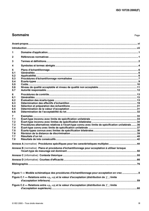 ISO 10725:2000 - Plans et procédures d'échantillonnage pour acceptation pour le contrôle de matériaux en vrac