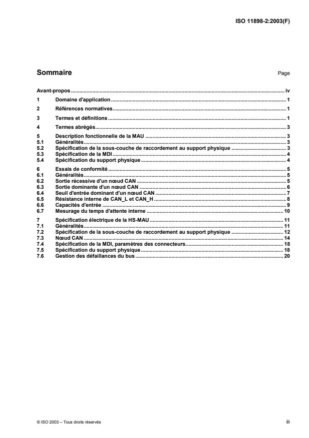 ISO 11898-2:2003 - Véhicules routiers -- Gestionnaire de réseau de communication (CAN)