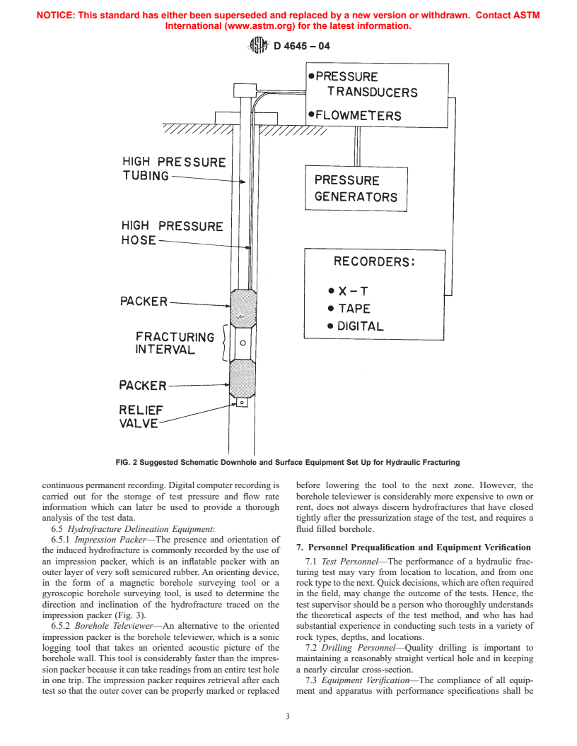 ASTM D4645-04 - Standard Test Method for Determination of the In-Situ Stress in Rock Using the Hydraulic Fracturing Method