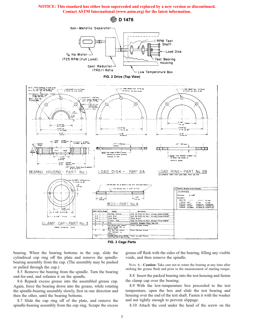 ASTM D1478-91(1997) - Standard Test Method for Low-Temperature Torque of Ball Bearing Grease