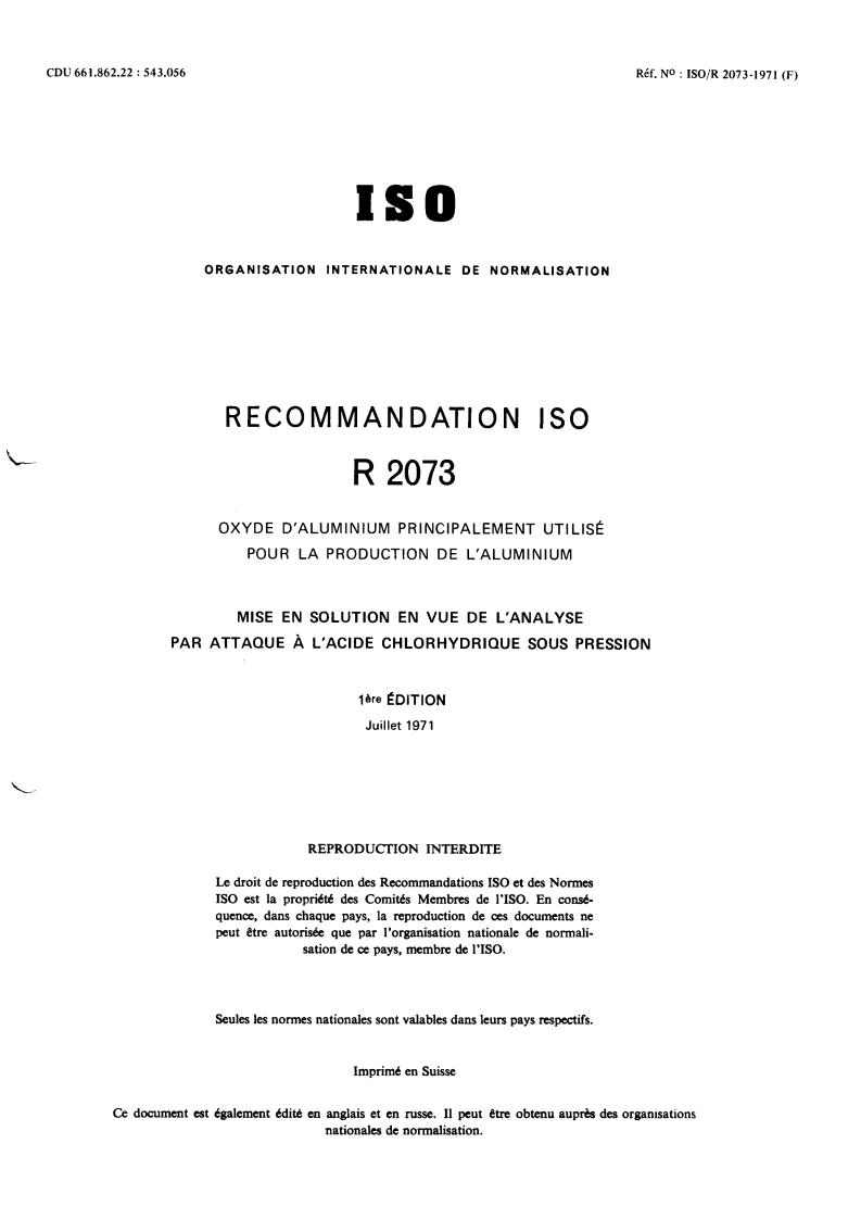 ISO/R 2073:1971 - Title missing - Legacy paper document
Released:1/1/1971
