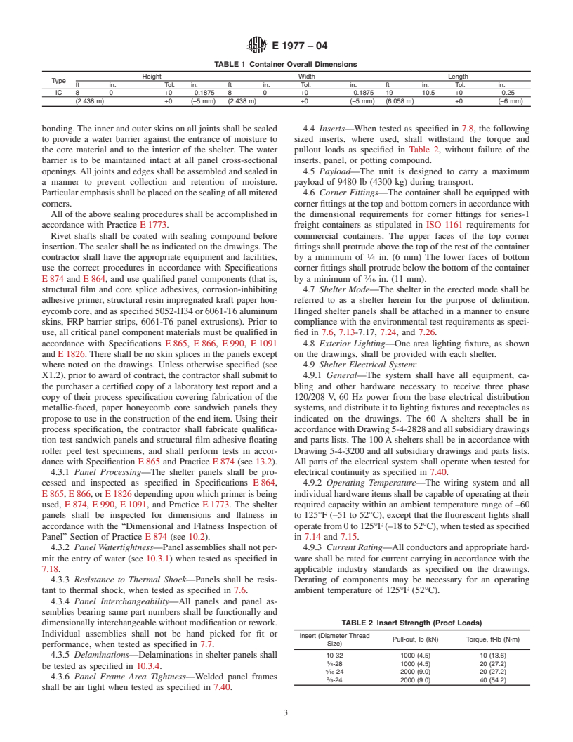 ASTM E1977-04 - Standard Specification for Shelter, Tactical, Expandable, One-Side