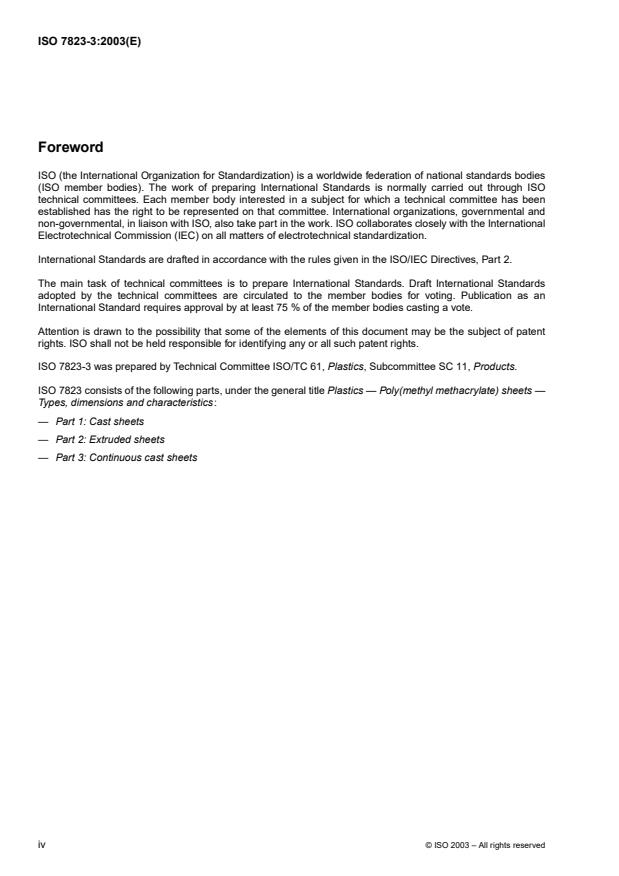 ISO 7823-3:2003 ISO 7823-3:2003 - Plastics -- Poly(methyl methacrylate) sheets -- Types, dimensions and characteristics - Page 4 preview