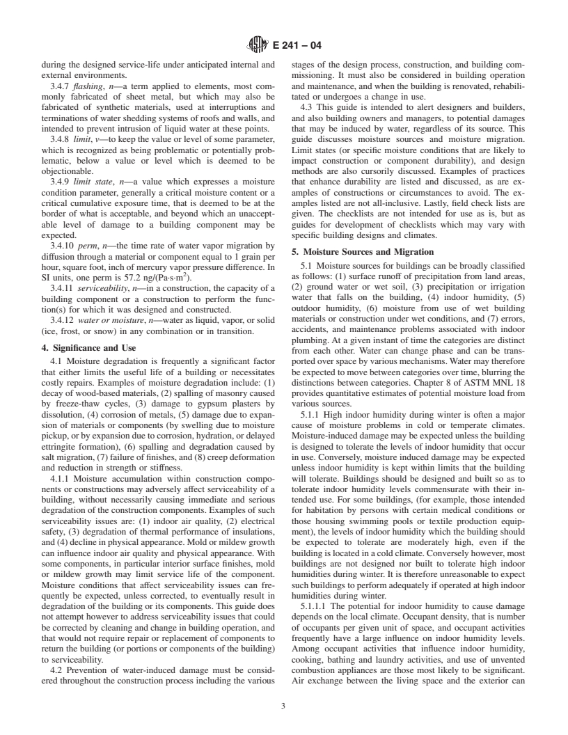 ASTM E241-04 - Standard Guide for Limiting Water-Induced Damage to Buildings