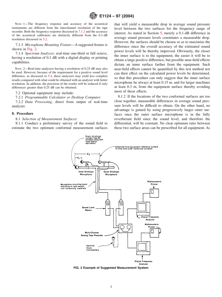 ASTM E1124-97(2004) - Standard Test Method for Field Measurement of Sound Power Level by the Two-Surface Method