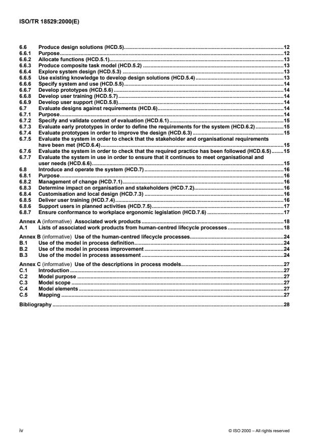 ISO/TR 18529:2000 ISO/TR 18529:2000 - Ergonomics -- Ergonomics of human-system interaction -- Human-centred lifecycle process descriptions - Page 4 preview