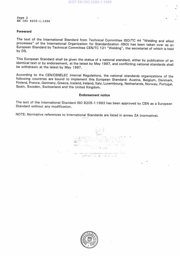 EN ISO 8205-1:1996 EN ISO 8205-1:1999 - Page 4 preview