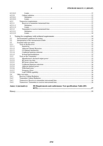 SIST EN 301 842-5 V1.1.1:2015 ETSI EN 301 842-5 V1.1.1 (2015-07) - VHF air-ground Digital Link (VDL) Mode 4 radio equipment; Technical characteristics and methods of measurement for ground-based equipment; Part 5: Harmonized EN covering the essential requirements of article 3.2 of the R&TTE Directive - Page 4 preview