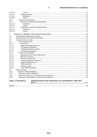 SIST EN 301 842-5 V1.1.1:2015 ETSI EN 301 842-5 V1.1.0 (2015-03) - VHF air-ground Digital Link (VDL) Mode 4 radio equipment; Technical characteristics and methods of measurement for ground-based equipment; Part 5: Harmonized EN covering the essential requirements of article 3.2 of the R&TTE Directive - Page 4 preview