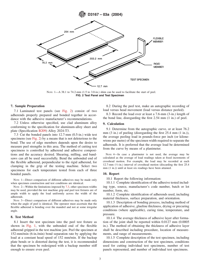 ASTM D3167-03a(2004) - Standard Test Method for Floating Roller Peel Resistance of Adhesives