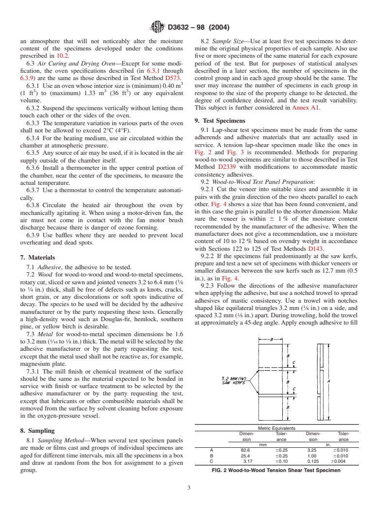 ASTM D3632-98(2004) - Standard Test Method for Accelerated Aging of Adhesive Joints by the Oxygen-Pressure Method